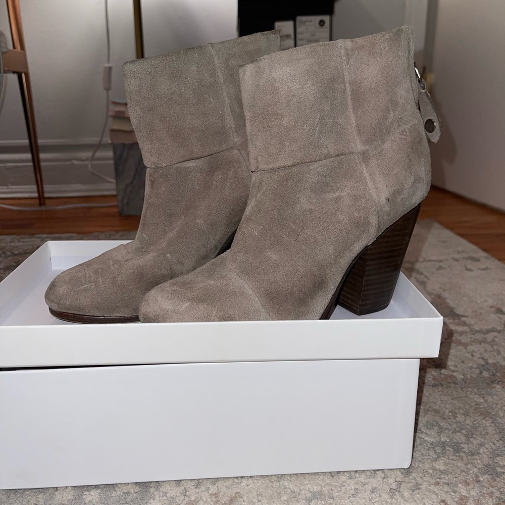 Rag & Bone short suede ankle boots. Perfect condition as shown in photos.